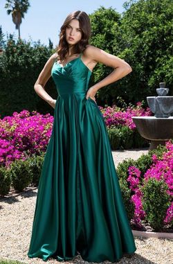 Style Cove Amelia Couture Green Size 14 Side Slit Cove Corset A-line Dress on Queenly