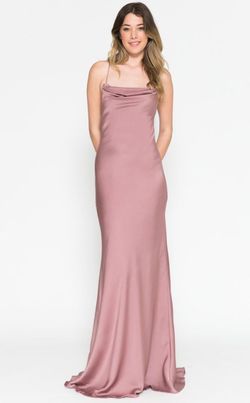 Style Sutton Amelia Couture Pink Size 8 Satin Straight Dress on Queenly