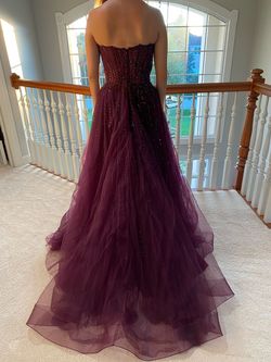 La Femme Purple Size 8 50 Off Pageant A-line Dress on Queenly