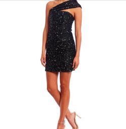 GB Black Size 8 Mini Jersey One Shoulder Cocktail Dress on Queenly