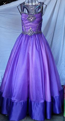 Rachel Allan Purple Size 8 Cupcake High Neck Pageant Jersey Ball gown on Queenly