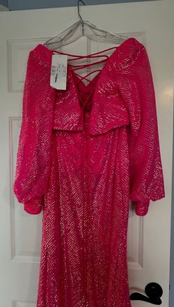 Style 37334 Ava Presley Pink Size 4 Pageant Corset Jersey Side slit Dress on Queenly