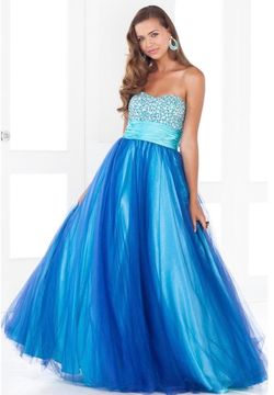 Style 5131 Pink by Alexia Designs Blue Size 8 Tulle Strapless Prom Ball gown on Queenly