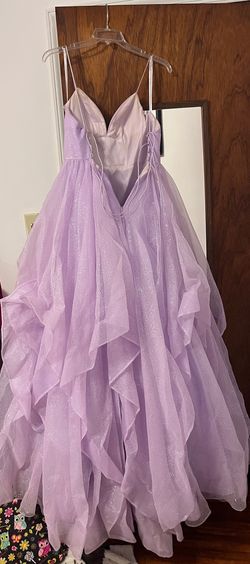 Style 42507 Sherri Hill Light Purple Size 4 Pageant Prom Corset Plunge Ball gown on Queenly