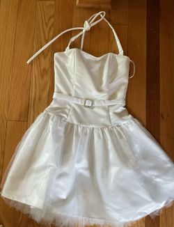 Jessica McClintock White Size 4 Bridal Shower 50 Off Cocktail Dress on Queenly