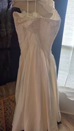 Michaelangelo White Size 22 Floor Length Jersey Corset Straight Dress on Queenly