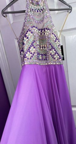 Style A4550 Dave and Johnny Multicolor Size 2 Floor Length Jewelled Straight Dress on Queenly