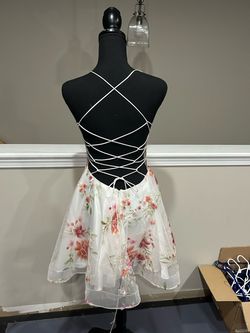 Style 23352 Jovani Multicolor Size 4 23352 Flare Spaghetti Strap Prom Cocktail Dress on Queenly