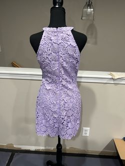Style 577652 Lulus Purple Size 8 Lavender Sorority Lace Prom Cocktail Dress on Queenly