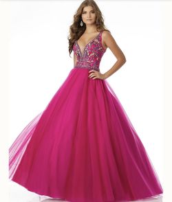 Mori Lee Hot Pink Size 16 50 Off Floor Length Ball gown on Queenly