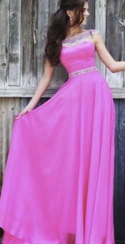 Sherri Hill Pink Size 4 Military Swoop Prom A-line Dress on Queenly