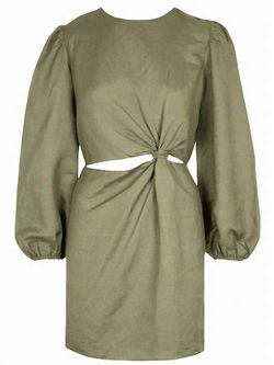 Style 1-1105064730-149 LUCY PARIS Green Size 12 Olive Long Sleeve Cocktail Dress on Queenly