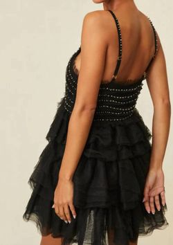 Style 1-1228509265-1498 LoveShackFancy Black Size 4 Free Shipping Tulle Mini Cocktail Dress on Queenly