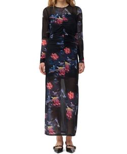 Style 1-1350302318-1339 GANNI Black Size 38 Floral Straight Dress on Queenly