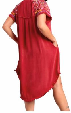 Style 1-1409424135-611 umgee Red Size 16 High Low Sleeves Cocktail Dress on Queenly