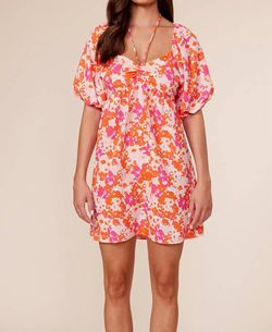 Style 1-1450550808-149 LUCY PARIS Orange Size 12 Mini Summer Floral Sorority Cocktail Dress on Queenly