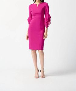 Style 1-1460611806-1901 Joseph Ribkoff Pink Size 6 Side Slit Cocktail Dress on Queenly
