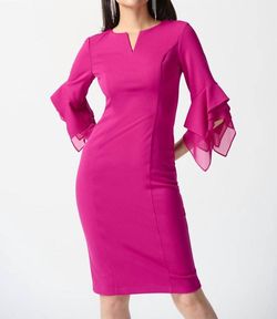 Style 1-1460611806-1901 Joseph Ribkoff Pink Size 6 Tulle Side Slit Polyester Cocktail Dress on Queenly