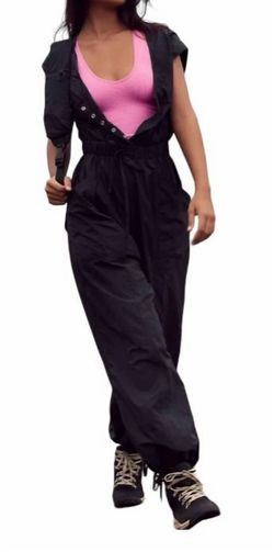 Style 1-146896999-74 Free People Black Size 4 Sorority 1-146896999-74 Pockets Jumpsuit Dress on Queenly