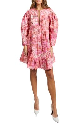 Style 1-1490198880-917 Ulla Johnson Pink Size 2 Floral Long Sleeve Cocktail Dress on Queenly