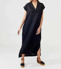 Style 1-1549289505-597 lanhtropy Black Size 4 V Neck Straight Dress on Queenly