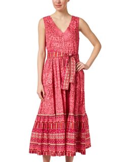 Style 1-157061435-892 RO'S GARDEN Red Size 8 V Neck Pattern Free Shipping Cocktail Dress on Queenly