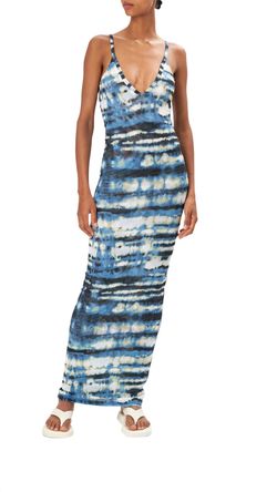 Style 1-1658699940-70 RONNY KOBO Blue Size 0 Spandex Tall Height Straight Dress on Queenly