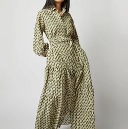 Style 1-1679060266-149 Ann Mashburn Green Size 12 Silk Black Tie Straight Dress on Queenly