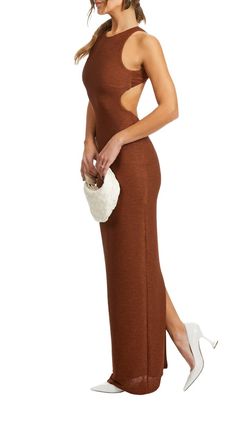 Style 1-1722065949-149 RUMER Brown Size 12 Plus Size Fitted Straight Dress on Queenly