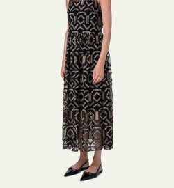 Style 1-186585383-238 AKRIS PUNTO Black Size 12 1-186585383-238 Fringe Embroidery Polyester Cocktail Dress on Queenly