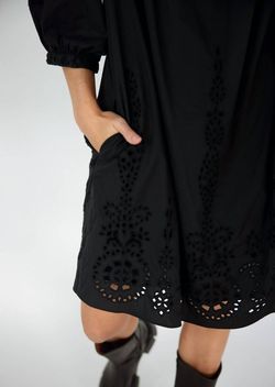 Style 1-1907547758-149 Johnny Was Black Size 12 Tall Height Sleeves Mini Cocktail Dress on Queenly