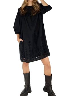 Style 1-1907547758-149 Johnny Was Black Size 12 Plus Size Mini Cocktail Dress on Queenly