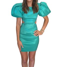 Style 1-1926356576-149 Karlie Blue Size 12 Teal Plus Size Cocktail Dress on Queenly