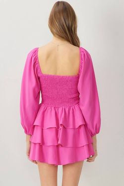 Style 1-2052490492-892 entro Pink Size 8 Sleeves Polyester Sheer Jumpsuit Dress on Queenly