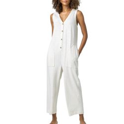 Style 1-2077253054-70 Lilla P White Size 0 1-2077253054-70 Bachelorette Pockets Jumpsuit Dress on Queenly