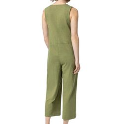 Style 1-2121522156-70 Lilla P Green Size 0 Floor Length V Neck Pockets Jumpsuit Dress on Queenly