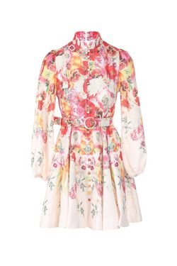 Style 1-2144294739-892 BEULAHSTYLE Nude Size 8 Sleeves Floral Cocktail Dress on Queenly