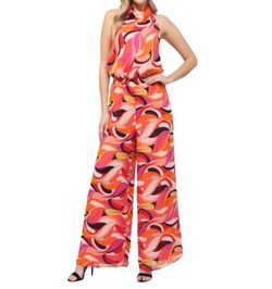 Style 1-2210573461-1691 Fate by LFD Orange Size 16 Print Plus Size Jumpsuit Dress on Queenly