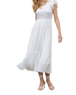 Style 1-2234607714-892 Blu Pepper White Size 8 Polyester Engagement Cocktail Dress on Queenly