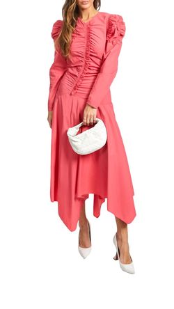 Style 1-2399006132-917 Ulla Johnson Pink Size 2 V Neck Long Sleeve Straight Dress on Queenly