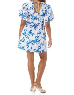 Style 1-2711746136-3236 Crosby by Mollie Burch White Size 4 Mini Floral Free Shipping Cocktail Dress on Queenly