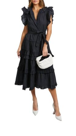 Style 1-2880518217-80 Ulla Johnson Black Size 0 1-2880518217-80 Belt Cocktail Dress on Queenly