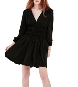 Style 1-2986150027-149 DEAR JOHN DENIM Black Size 12 Polyester Free Shipping Ruffles Cocktail Dress on Queenly