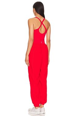 Style 1-3034735957-74 Free People Red Size 4 1-3034735957-74 Pockets Sorority Jumpsuit Dress on Queenly