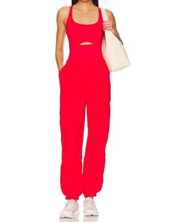 Style 1-3034735957-74 Free People Red Size 4 Free Shipping Floor Length Jumpsuit Dress on Queenly