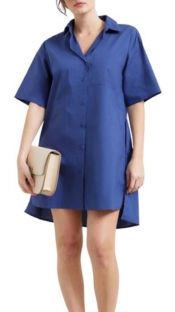 Style 1-3048014338-70 Modern Citizen Blue Size 0 Sleeves Mini V Neck High Neck Cocktail Dress on Queenly