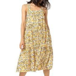 Style 1-3102725958-149 Lilla P Yellow Size 12 Plus Size Print Cocktail Dress on Queenly
