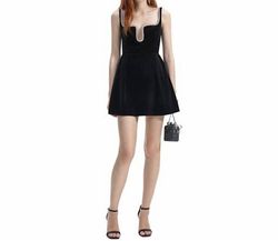 Style 1-314738505-1901 self-portrait Black Size 6 Jersey Polyester Cut Out Velvet Cocktail Dress on Queenly