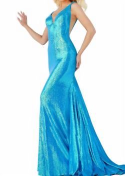 Style 1-3151963653-649 JOVANI Blue Size 2 Floor Length Straight Dress on Queenly