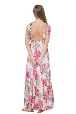 Style 1-3282556260-3236 Illa Illa Pink Size 4 Floor Length Print Straight Dress on Queenly